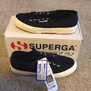 NWOB Superga Cotu navy 6 1/2 never worn